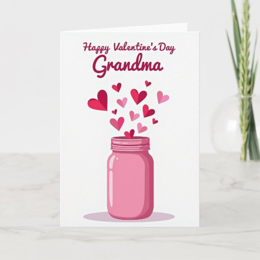 Valentijnsdag Oma Hartjes Kaart (Voorkant)