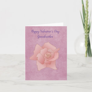 Valentijnsdag Oma Roze Roos Kaart