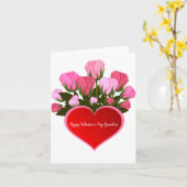 Valentijnsdag Oma Rozen Kaart (Gele Bloem)