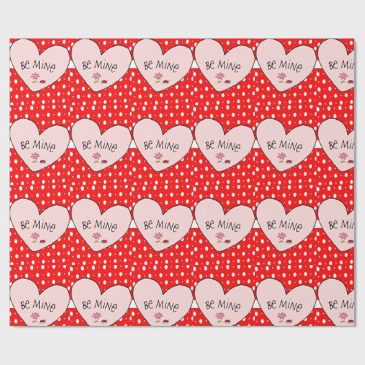 Valentijnsdag ompakken is een pijnlijk rood hart cadeaupapier (Vlak)