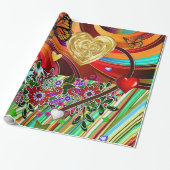 Valentijnsdag ompakken papier (Uitgerold)