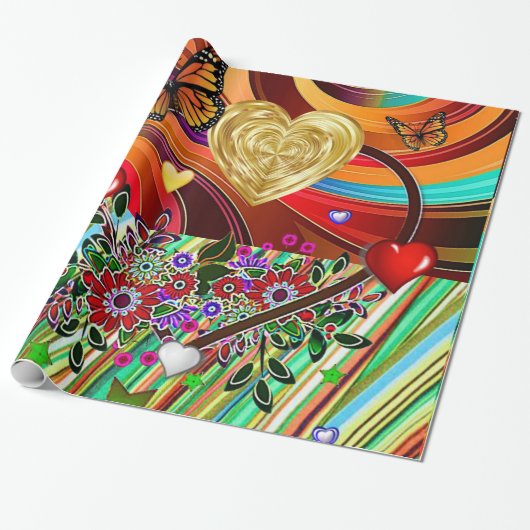 Valentijnsdag ompakken papier (Uitgerold)