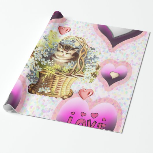 Valentijnsdag ompakken papier (Uitgerold)