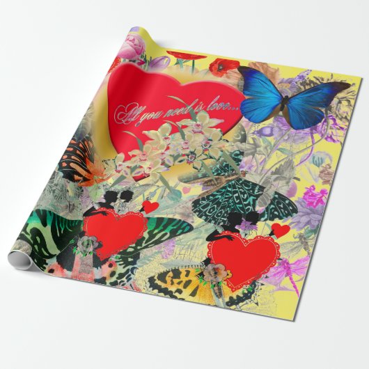 Valentijnsdag ompakken papier (Uitgerold)