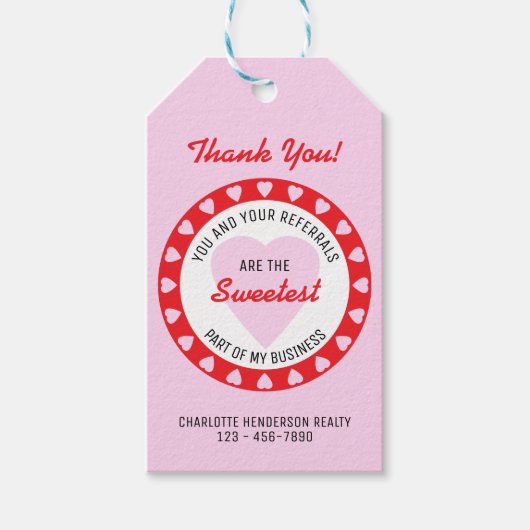 Valentijnsdag onroerend goed zoete verwijzing cadeaulabel (Voorkant)