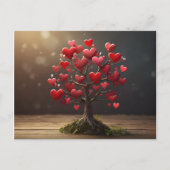 Valentijnsdag ontwerp, Hart op bomen Briefkaart (Voorkant)