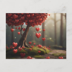 Valentijnsdag ontwerp, Hart op bomen Briefkaart