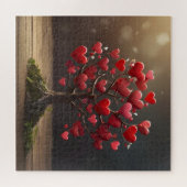 Valentijnsdag ontwerp, Hart op bomen Legpuzzel (Horizontaal)