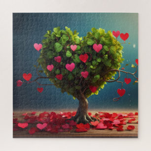 Valentijnsdag ontwerp, Hart op bomen Legpuzzel