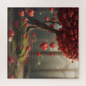 Valentijnsdag ontwerp, Hart op bomen Legpuzzel (Horizontaal)