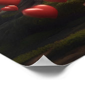 Valentijnsdag ontwerp, Hart op bomen Poster (Hoek)