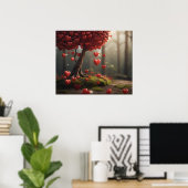 Valentijnsdag ontwerp, Hart op bomen Poster (Thuiskantoor)