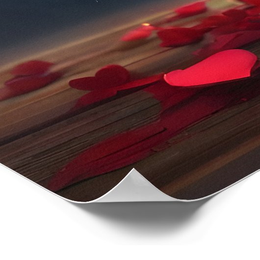 Valentijnsdag ontwerp, Hart op bomen Poster (Hoek)