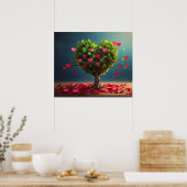 Valentijnsdag ontwerp, Hart op bomen Poster (Keuken)