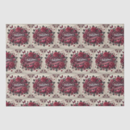 Valentijnsdag ontwerp met Rozen en hart Tissuepapier