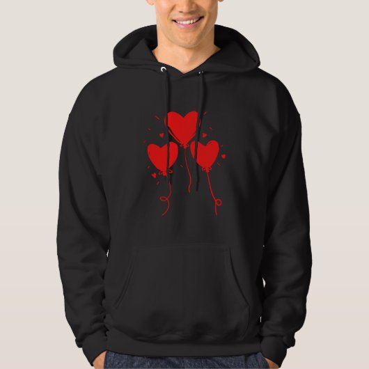 Valentijnsdag ontwerp schattig rood hart hoodie (Voorkant)