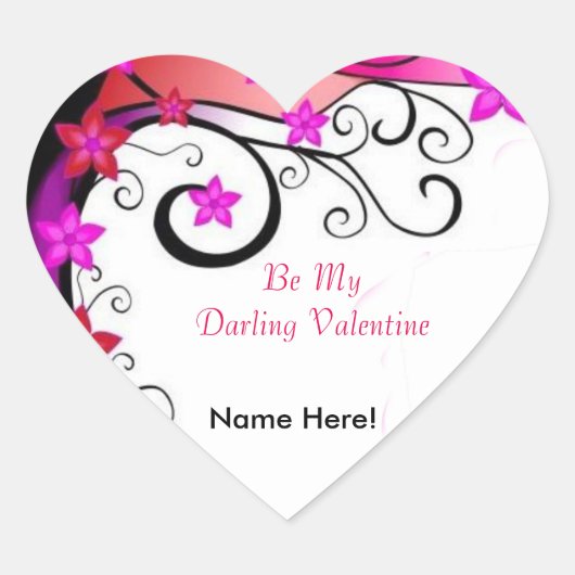 Valentijnsdag ontwerp voor Hart Stickers, Glossy Sticker (Voorkant)