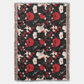 Valentijnsdag op de zwarte achtergrond deken (Voorkant Verticaal)