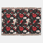 Valentijnsdag op de zwarte achtergrond deken (Voorkant)