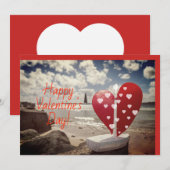 Valentijnsdag op het strand feestdagenkaart (Voorkant / Achterkant)
