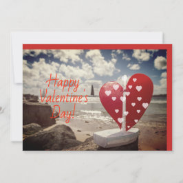 Valentijnsdag op het strand feestdagenkaart