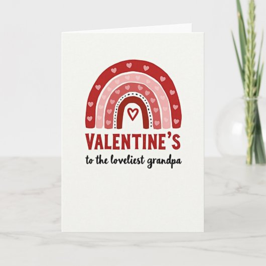 Valentijnsdag Opa Hartjes Kaart (Voorkant)