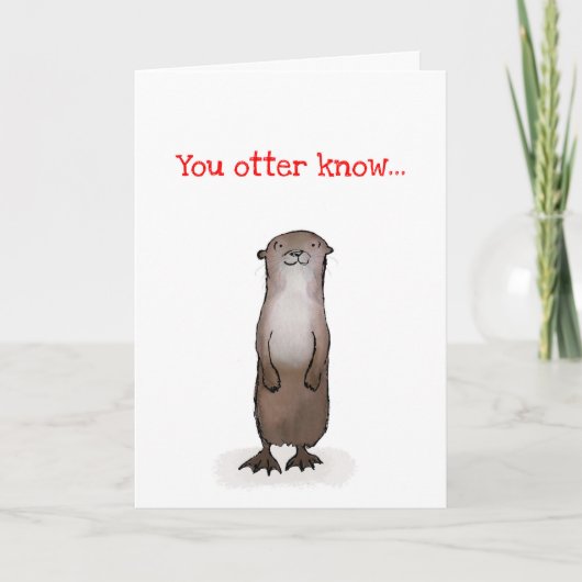 Valentijnsdag otter kaart (Voorkant)