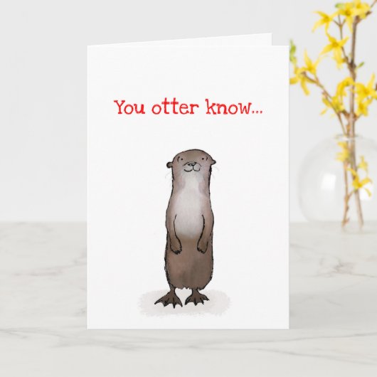 Valentijnsdag otter kaart (Gele Bloem)