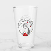 Valentijnsdag Oud Engels Sheepdog Grey 1 Cute Glas (Achterkant)