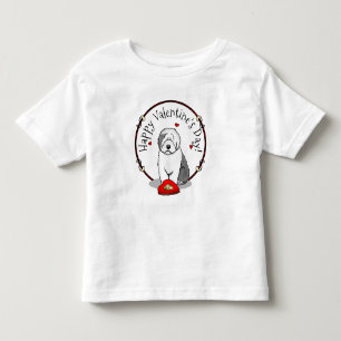 Valentijnsdag Oud Engels Sheepdog Grey 1 Cute Kinder Shirts