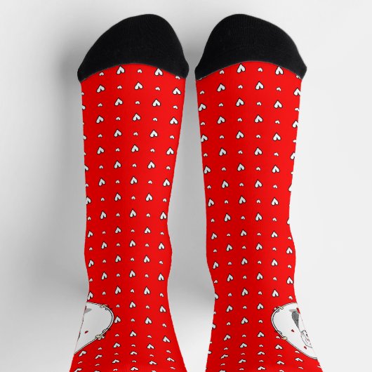 Valentijnsdag Oud Engels Sheepdog Grey 1 Cute Sokken (Top)