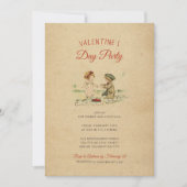 Valentijnsdag Oude Fashioned Party Cute Kaart (Voorkant)