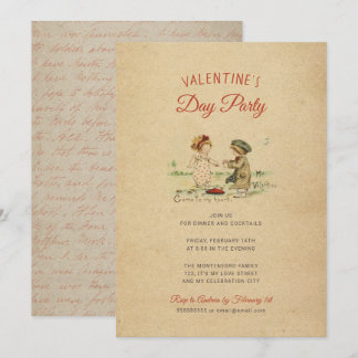 Valentijnsdag Oude Fashioned Party Cute Kaart