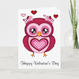 Valentijnsdag Owl Feestdagen Kaart