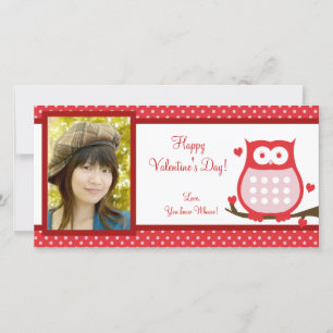 Valentijnsdag Owl Fotokaart stuur je liefde! Feestdagenkaart