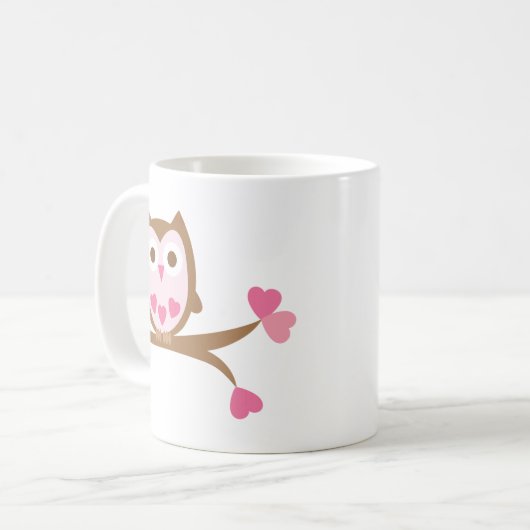 Valentijnsdag Owl Koffiemok (Voorkant links)