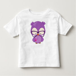 Valentijnsdag Owl, Paarse kieuwen, bril, hart Kinder Shirts