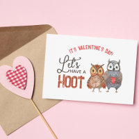 Valentijnsdag Owl Pun Let's have a Hoot
