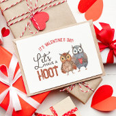 Valentijnsdag Owl Pun Let's have a Hoot Kaart