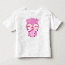 Valentijnsdag Owl, Roze Owl, bril, hart Kinder Shirts