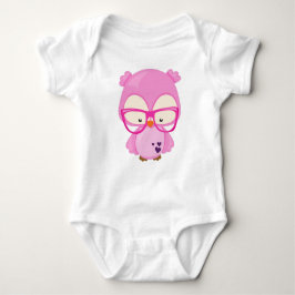 Valentijnsdag Owl, Roze Owl, bril, hart Romper
