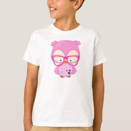 Valentijnsdag Owl, Roze Owl, bril, hart T-shirt