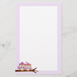 Valentijnsdag Owls Briefpapier