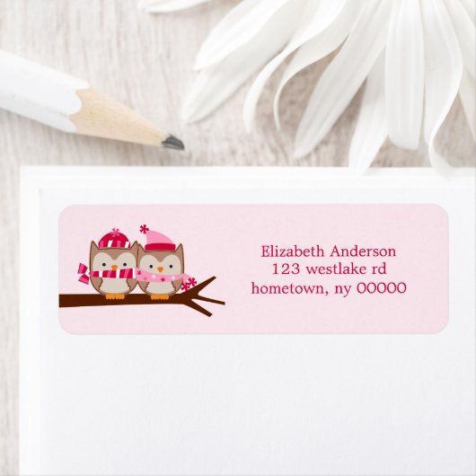 Valentijnsdag Owls Etiket (Insitu)