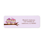 Valentijnsdag Owls Etiket (Voorkant)