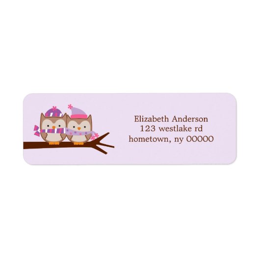 Valentijnsdag Owls Etiket (Voorkant)