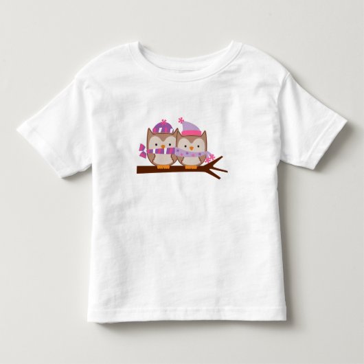 Valentijnsdag Owls Kinder Shirts (Voorkant)