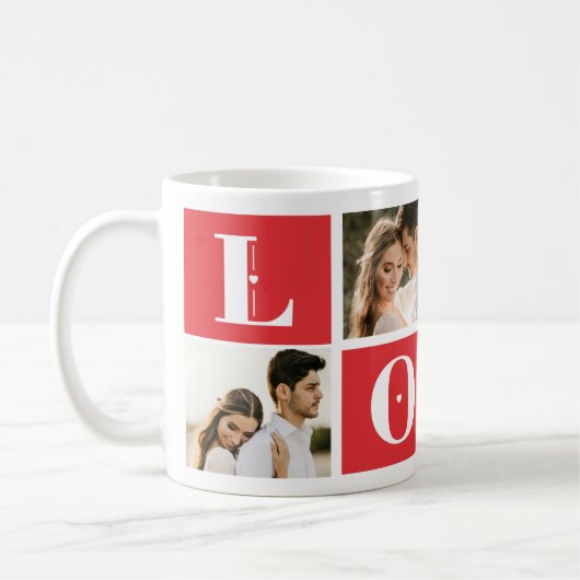 Valentijnsdag Paar 4 Foto Liefde Koffiemok (Links)