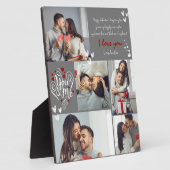 Valentijnsdag paar Foto's collage rood en wit Fotoplaat (Zijkant)
