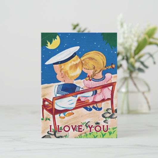  Valentijnsdag paar Ik hou van je Feestdagenkaart (Staand voorkant)